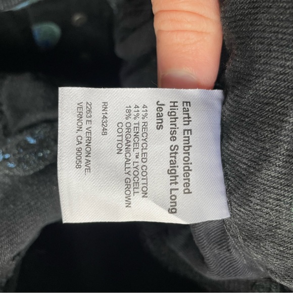 Reformation Earth Embroidered High Rise Straight Jeans 28” - Picture 12 of 13